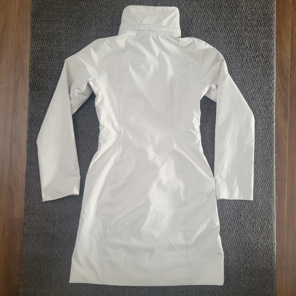 Thr North face women's long coat size XS rain lightweight jacket white, no hood - Picture 2 of 16
